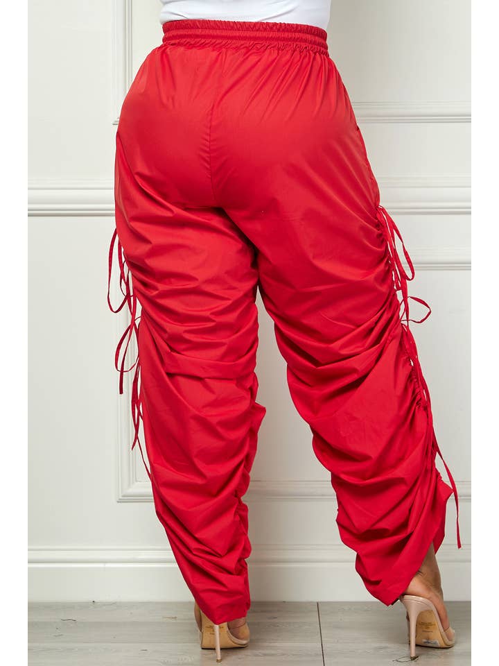 Namatt Design - Wholesale Pants - Women's - Plus Knee Slits Drawstring Side Pants