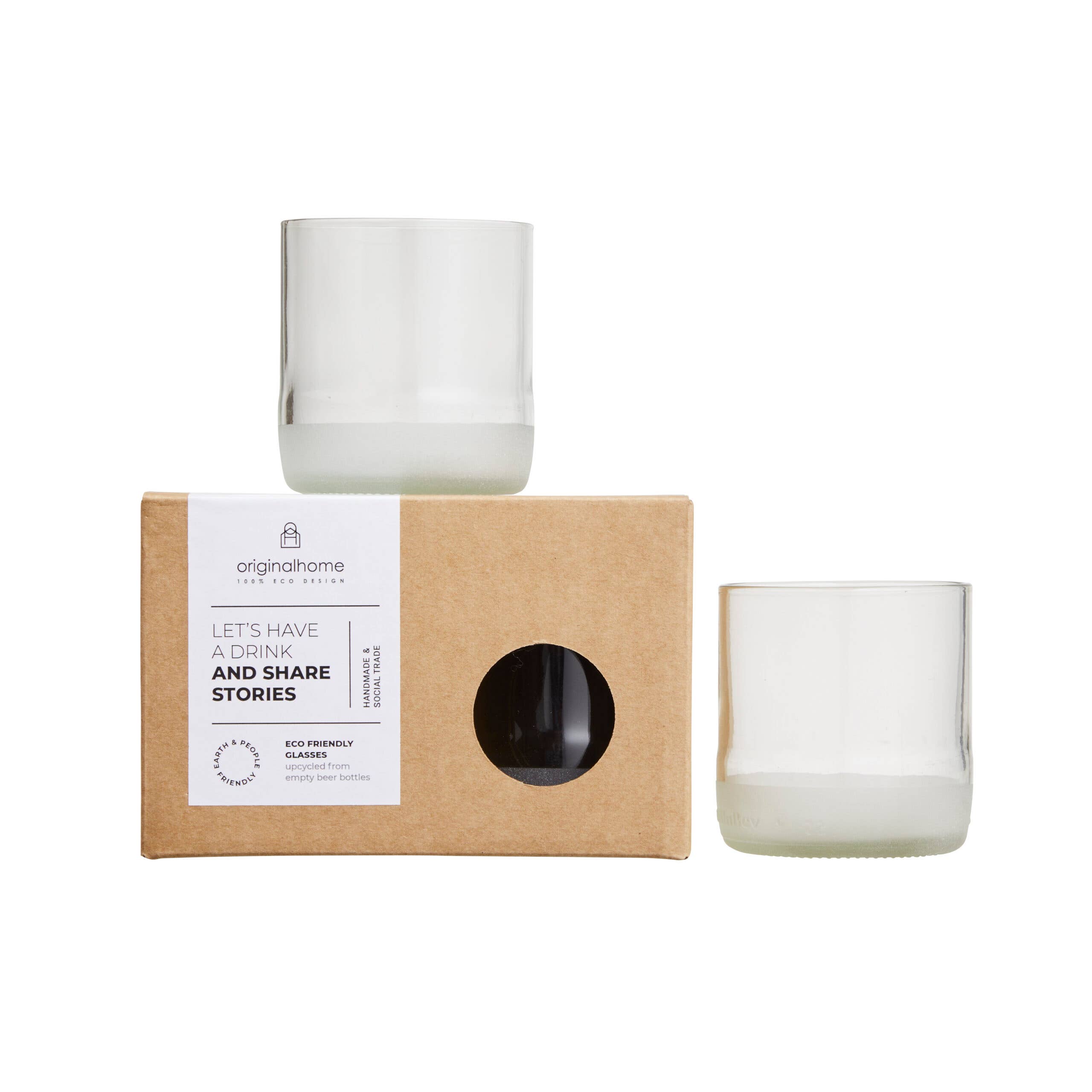 Originalhome - Wholesale Drinking Glass/Cup - Upcycled Beer Bottle Glasses Clear Medium - S20