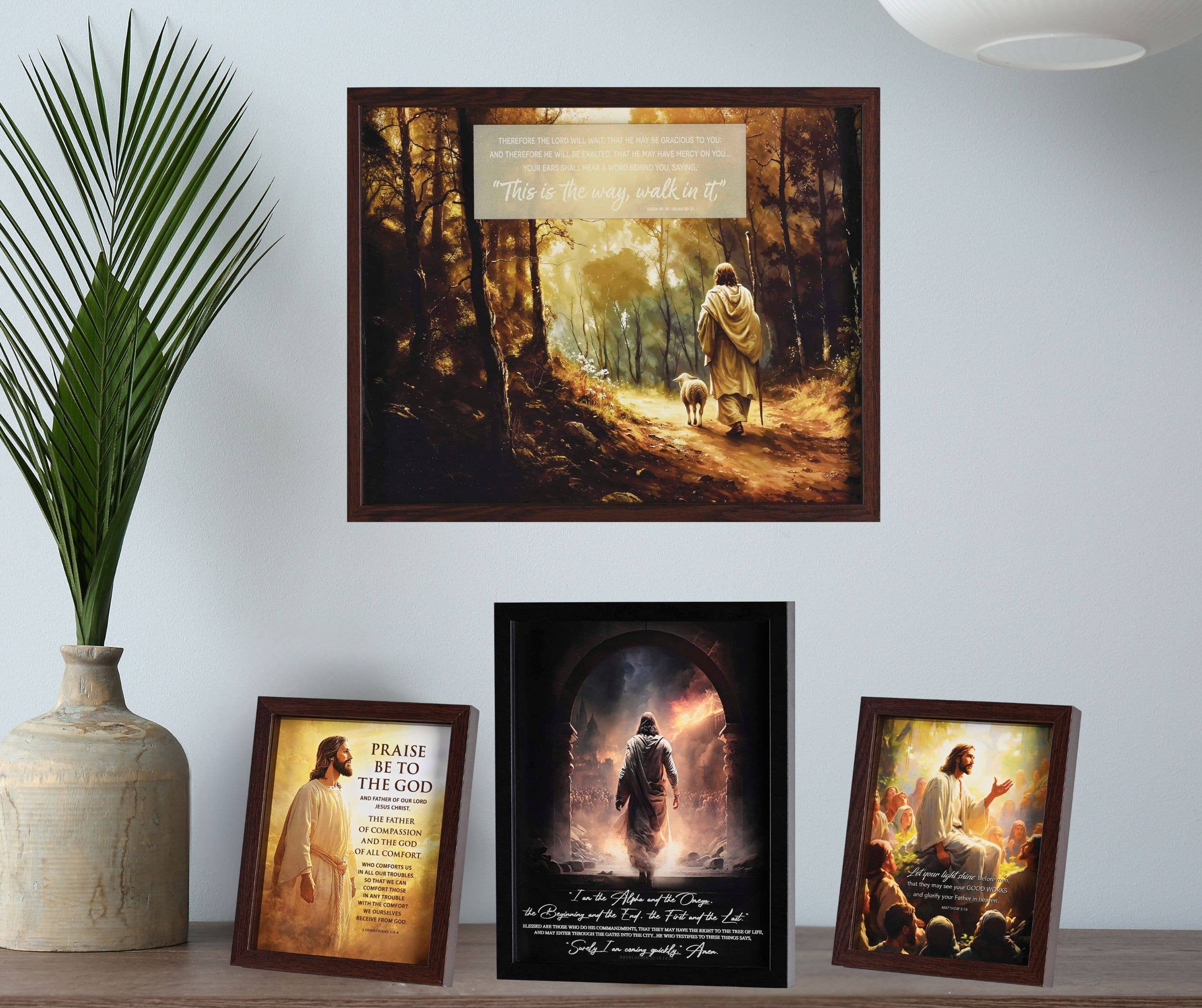 Magnolia – wholesale Decorative tabletop object – Framed Art Let Your Light Shine 8x104