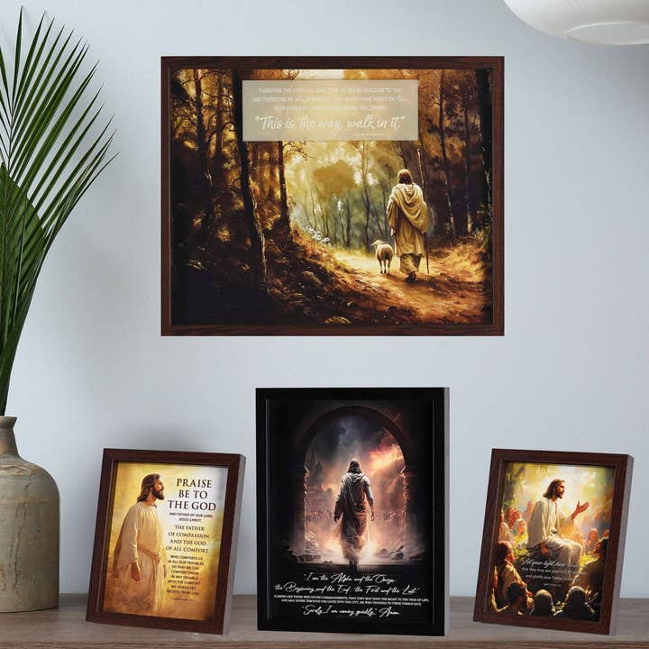 Magnolia – wholesale Decorative tabletop object – Framed Art Let Your Light Shine 8x104