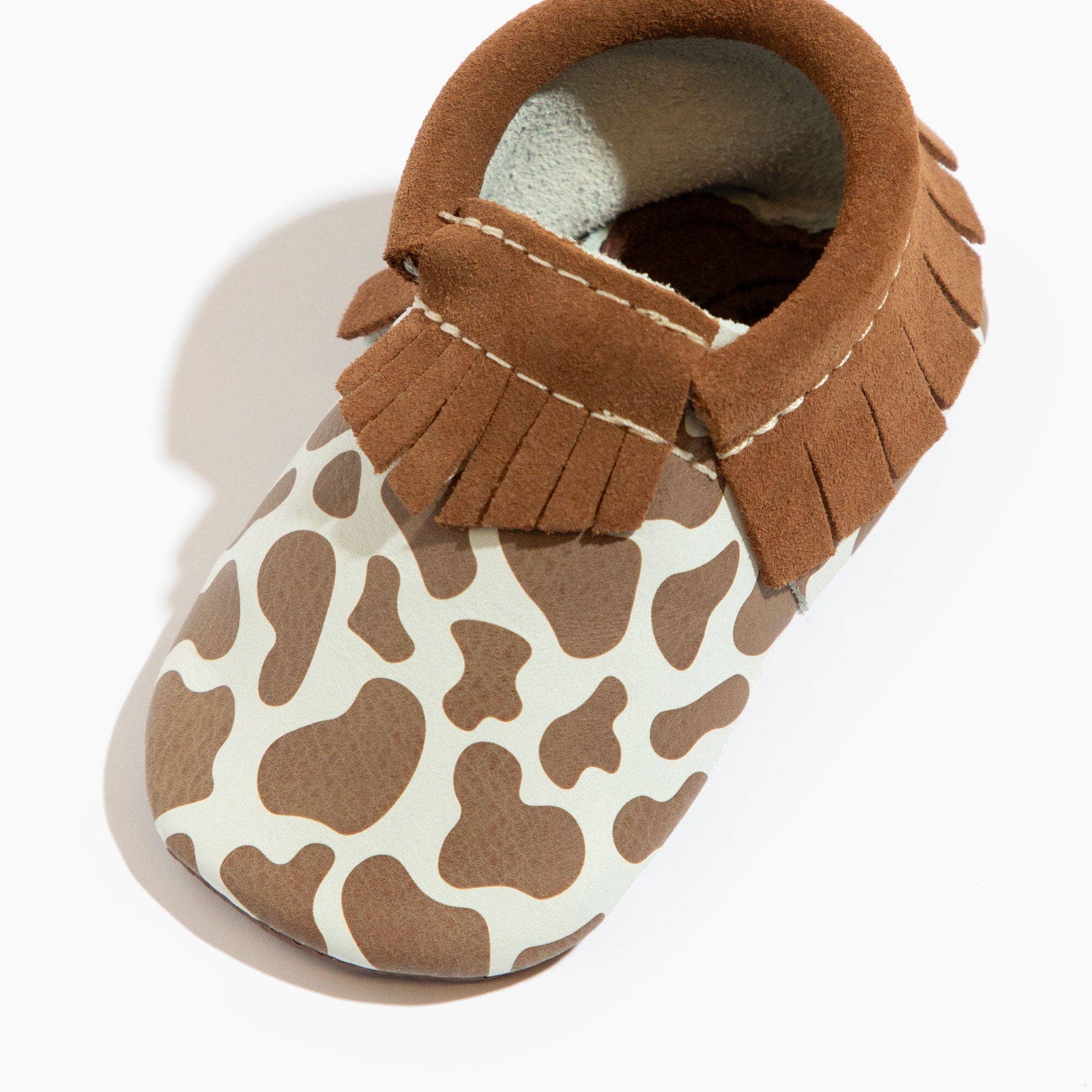 Freshly Picked - Wholesale Booties - Baby - Suede Cow Print Moccasin Baby Shoe1