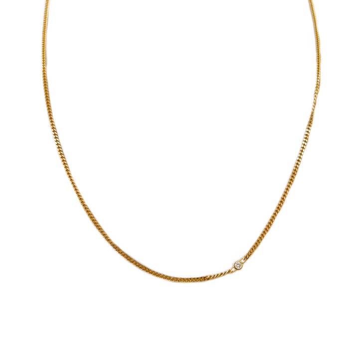 JULIA round stone necklace 14K Gold Vermeil for wholesale by Boa Bijoux