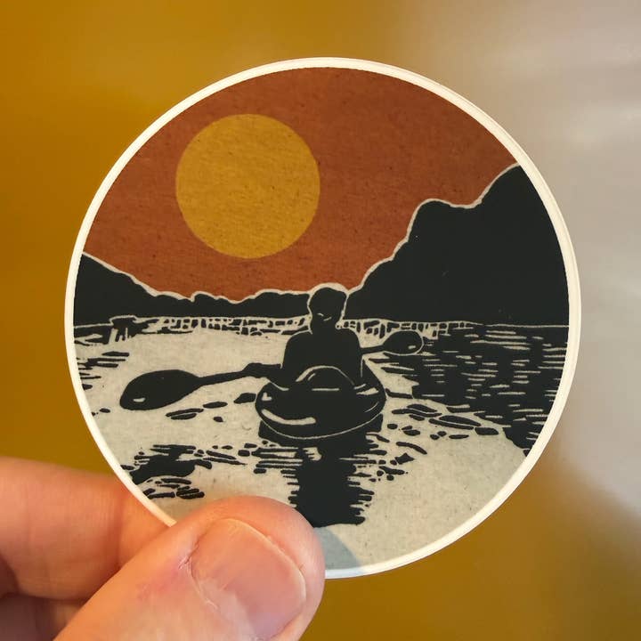 Kayak Duo Sticker for wholesale by PrintsOnTheTrail