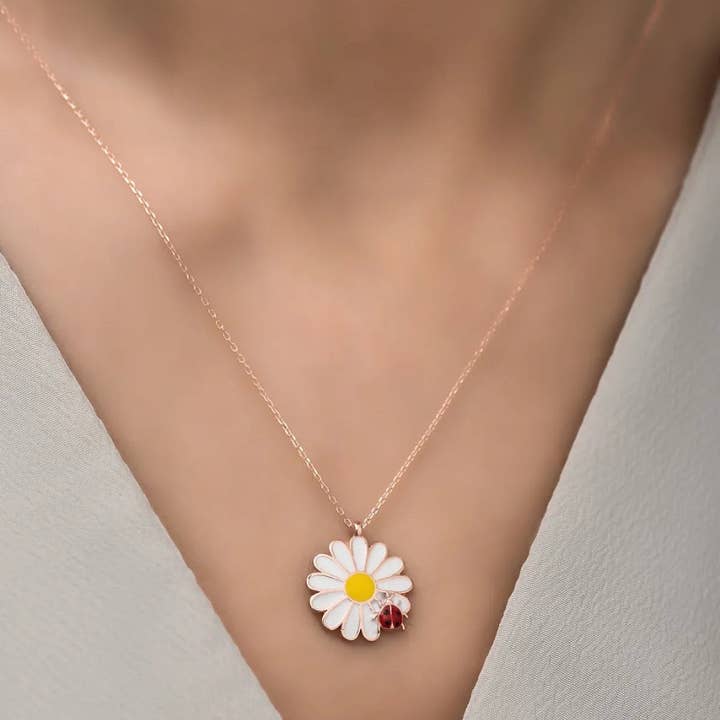 Umays Boho – wholesale Hänge-/berlockhalsband – Söt halsband för kvinnor, tusensköna halsband, silver halsband