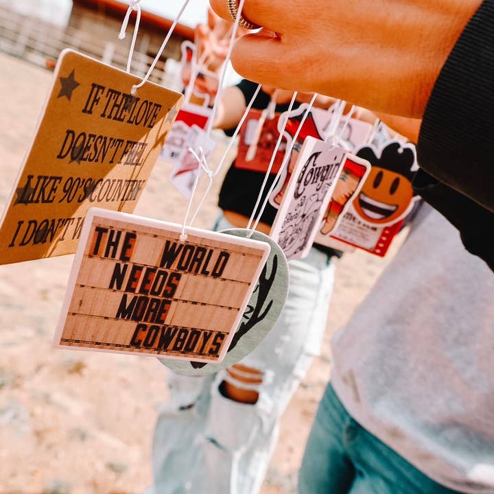 The Front Porch Label - Wholesale Car Freshener - Women's - The World Needs More Cowboys Air Freshener