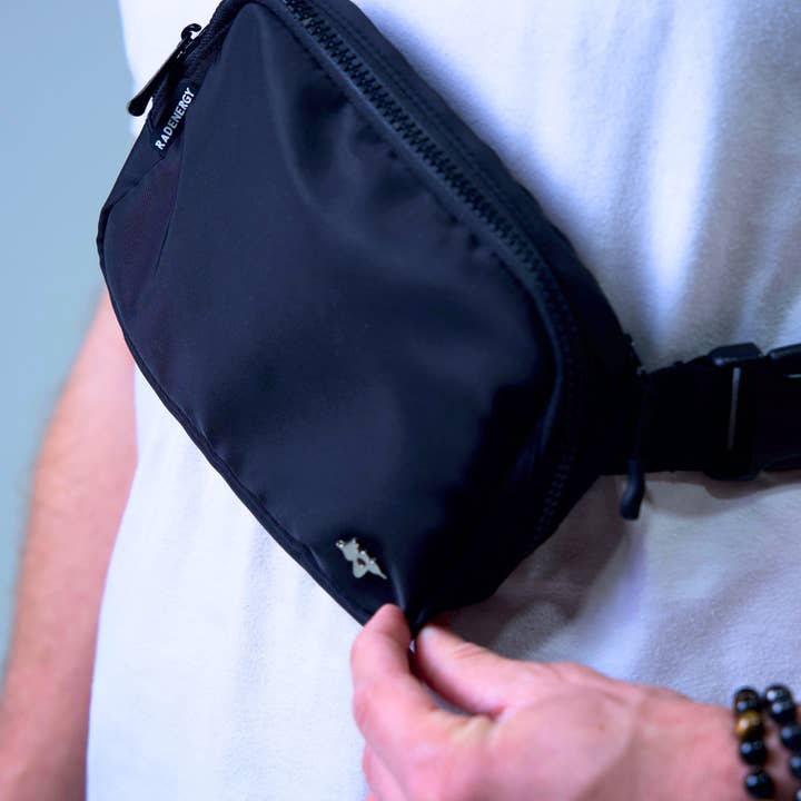 Black EMF Blocking Crossbody Bag by RadEnergy for wholesale by RadEnergy