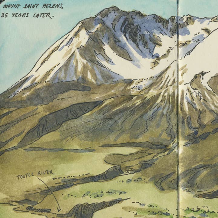 Sketch Print de Mount Saint Helens para venta al por mayor de Anagram Press