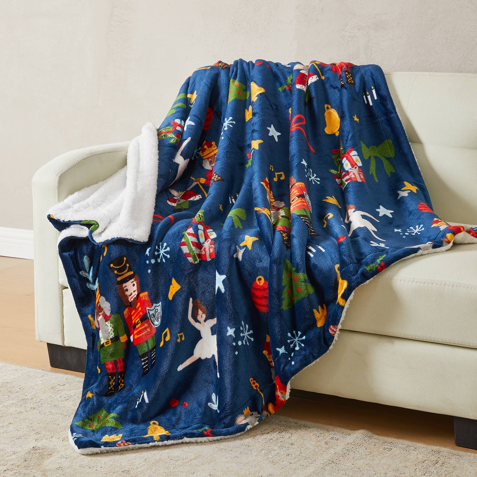 BH Collective - Wholesale Throw Blanket - Throw Blanket - Holiday Printed Sherpa - Esmay Collection38