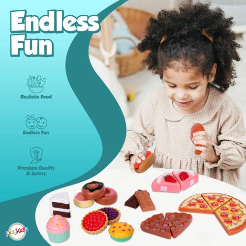 The Toy Group - Wholesale Toy Set - Kids - Playkidiz Deluxe Pretend Play Food Set, 144 Piece Plastic Ki5
