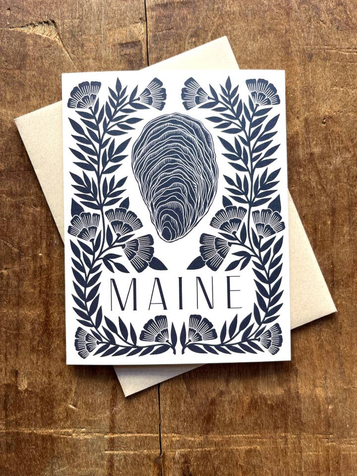 Maine Oyster Greeting Card for wholesale by Katharine Watson