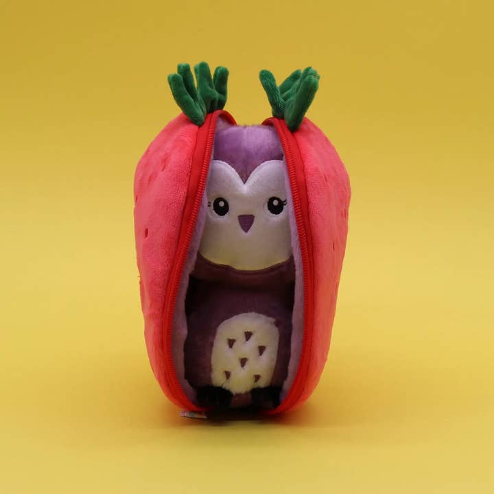 Speedy Monkey - Wholesale Stuffed/Plush Toy - Kids & Baby - Violet the owl/strawberry plush toy - Flipetz