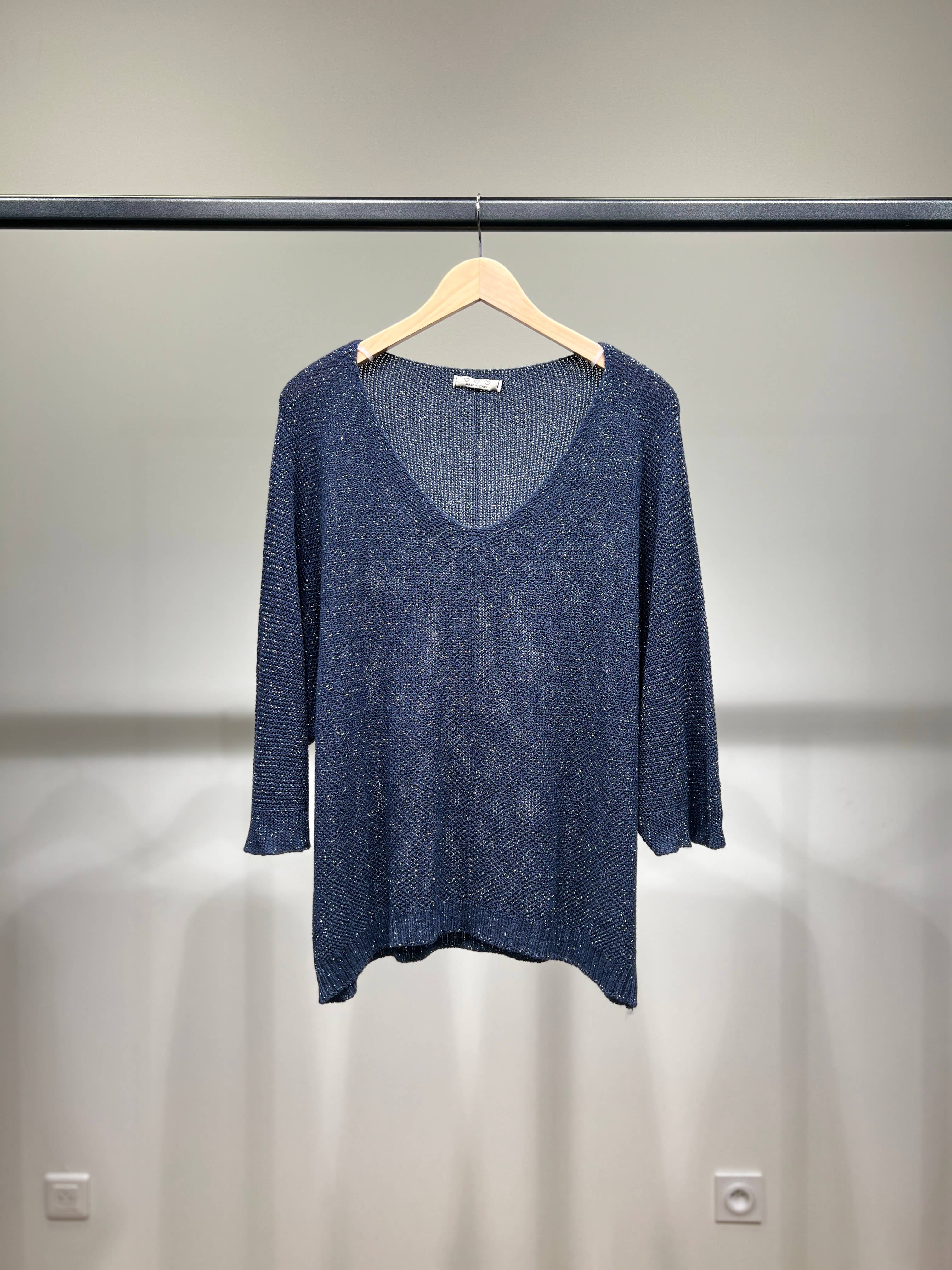 L'Emotion - Wholesale Knit Sweater - Women's - Modal Shiny Thread V-Neck Knitted Sweater21