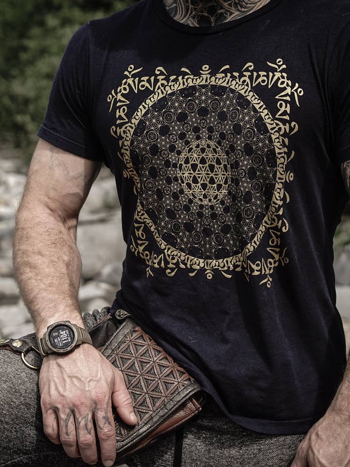 Tibetan Mandala Hemp Tall-T (Organic) for wholesale by Sacred State Design