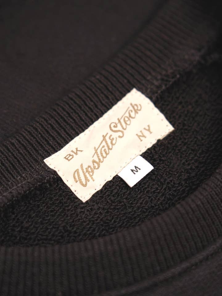 Upstate Stock - Wholesale Sweatshirt - Unisex - Amagansett Beach Upcycled Terry Cotton Sweater - Black