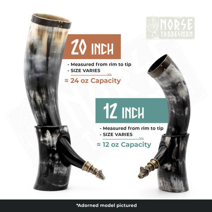 Norse Tradesman - Wholesale Drinking Glass/Cup - Viking Drinking Horn with Stand