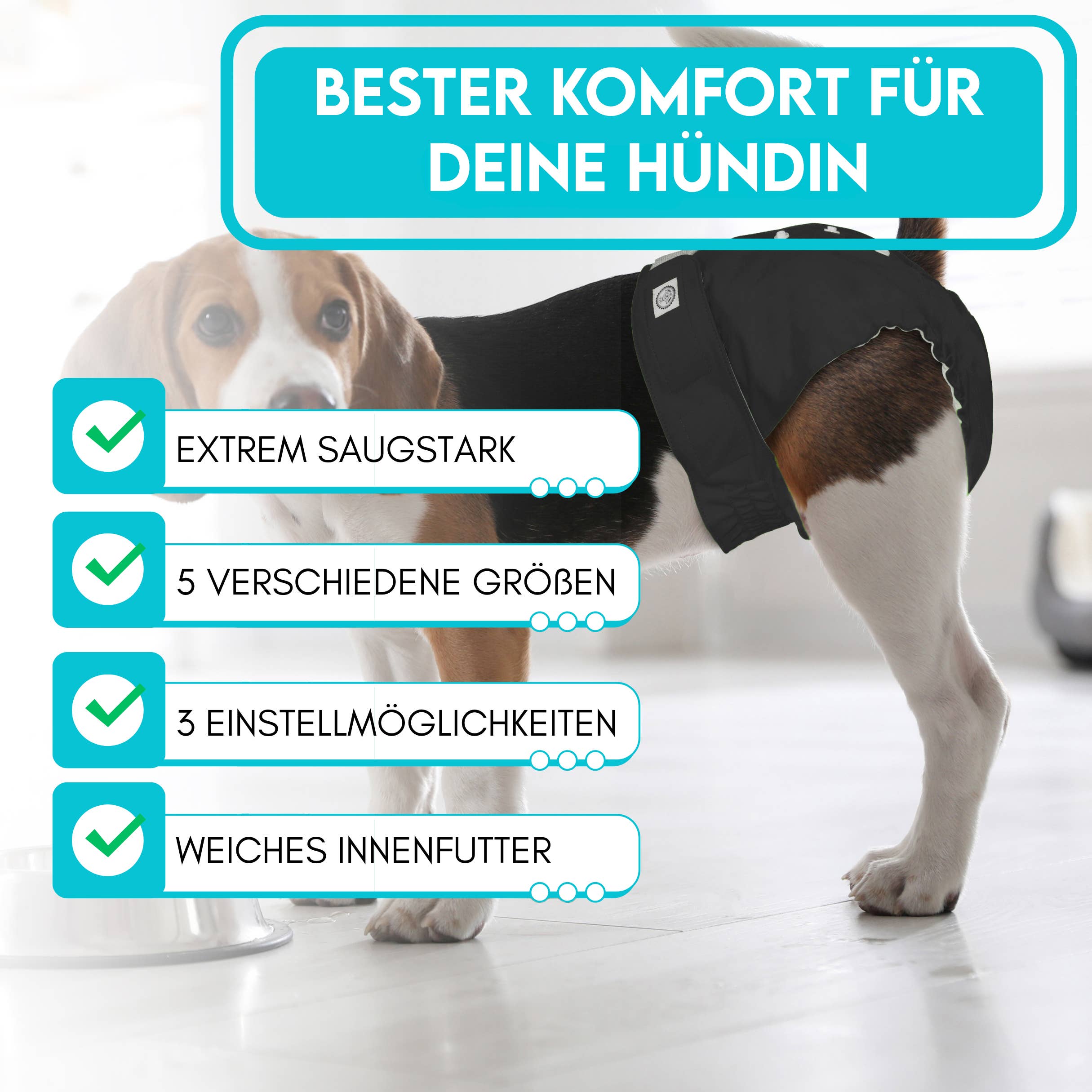 H.I.K. GmbH - Wholesale Pet Diaper - Dog - HUND IST KÖNIG® Absorbent Dog Diapers for Female Dogs (Set of 3)1