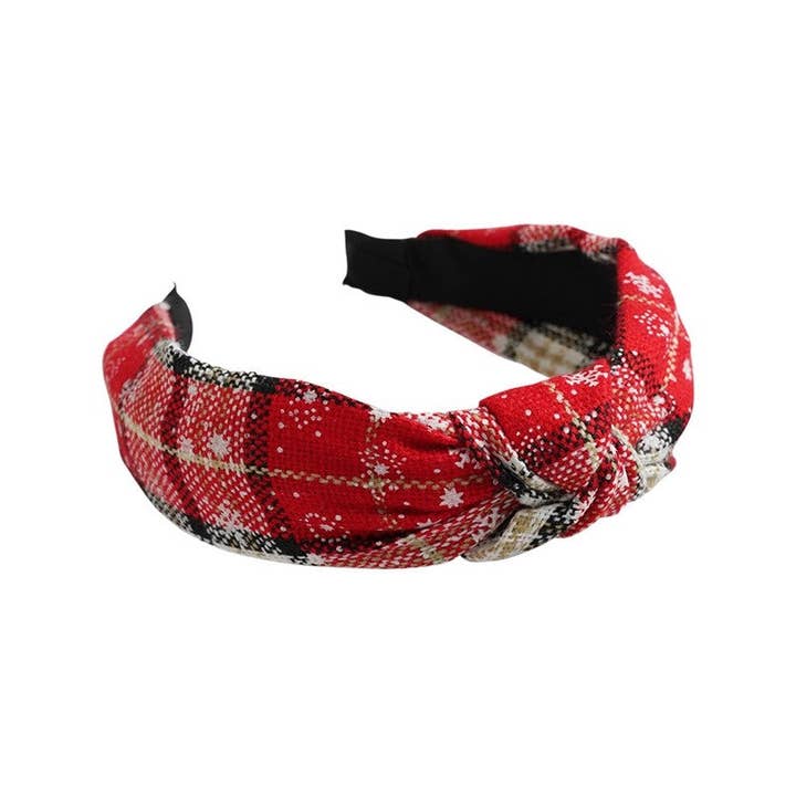 Ekartini - Wholesale Fashion headband – women's - Christmas Plaid Knotted Headband3