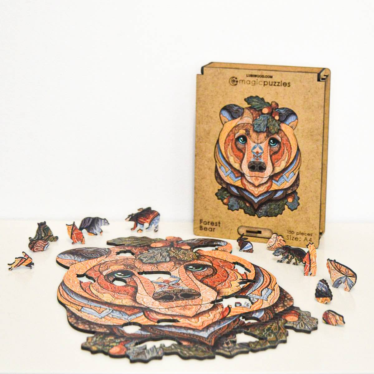 Lubiwood - Wholesale Puzzle - Adult - Forest Bear Jigsaw A4 Premium Box5
