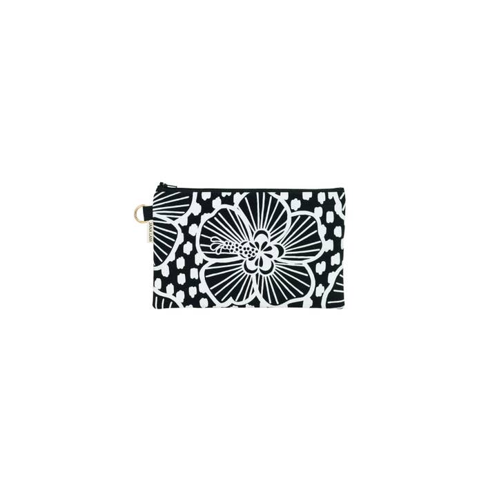 Jana Lam - Vente Pochette – femme - Pochette zippée classique • Hau • Tissu blanc sur noir