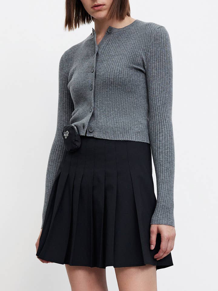 URBAN REVIVO Button Up Rib Knit Cardigans for wholesale by UrbanRevivo