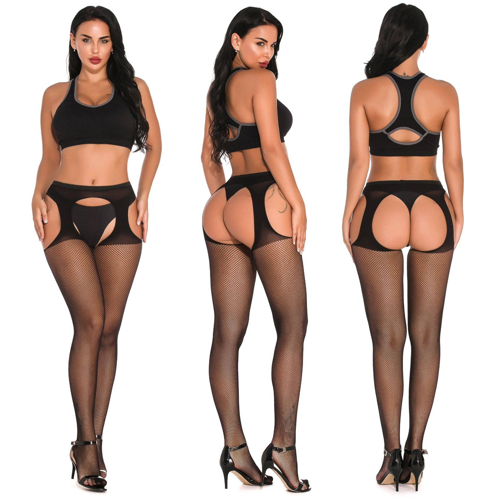 Kinky Pleasure - Vendita all'ingrosso Completino intimo - Donna - Body Pleasure - TL141 M/L - Body stocking sexy lingerie - confezione regalo di lusso - nero6