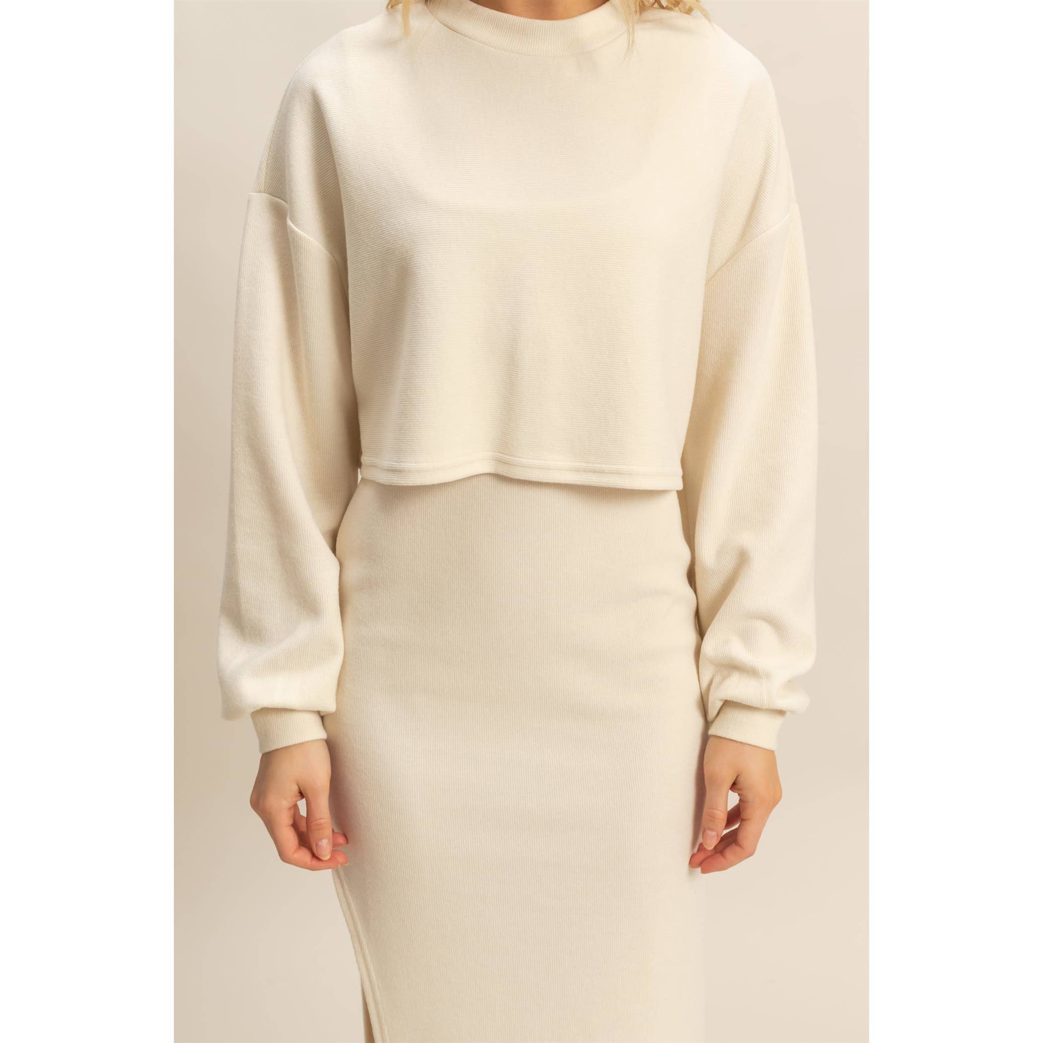 HYFVE - Vente Robe – femme - Ensemble Pull-over Tricoté et Robe Midi6
