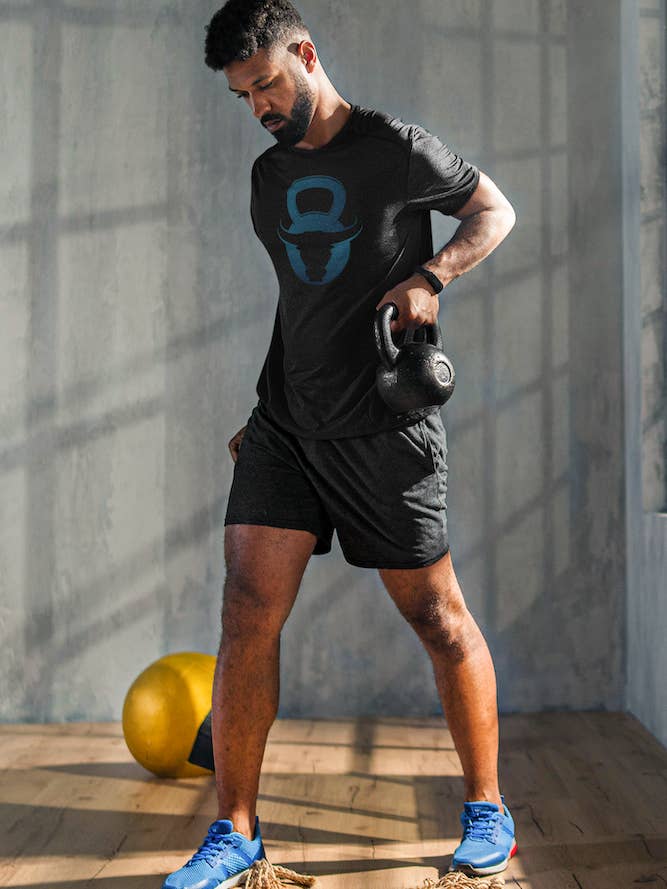 Bull Kettlebell T-Shirt aus recyceltem Polyester für den Großhandel von Unapologaytic