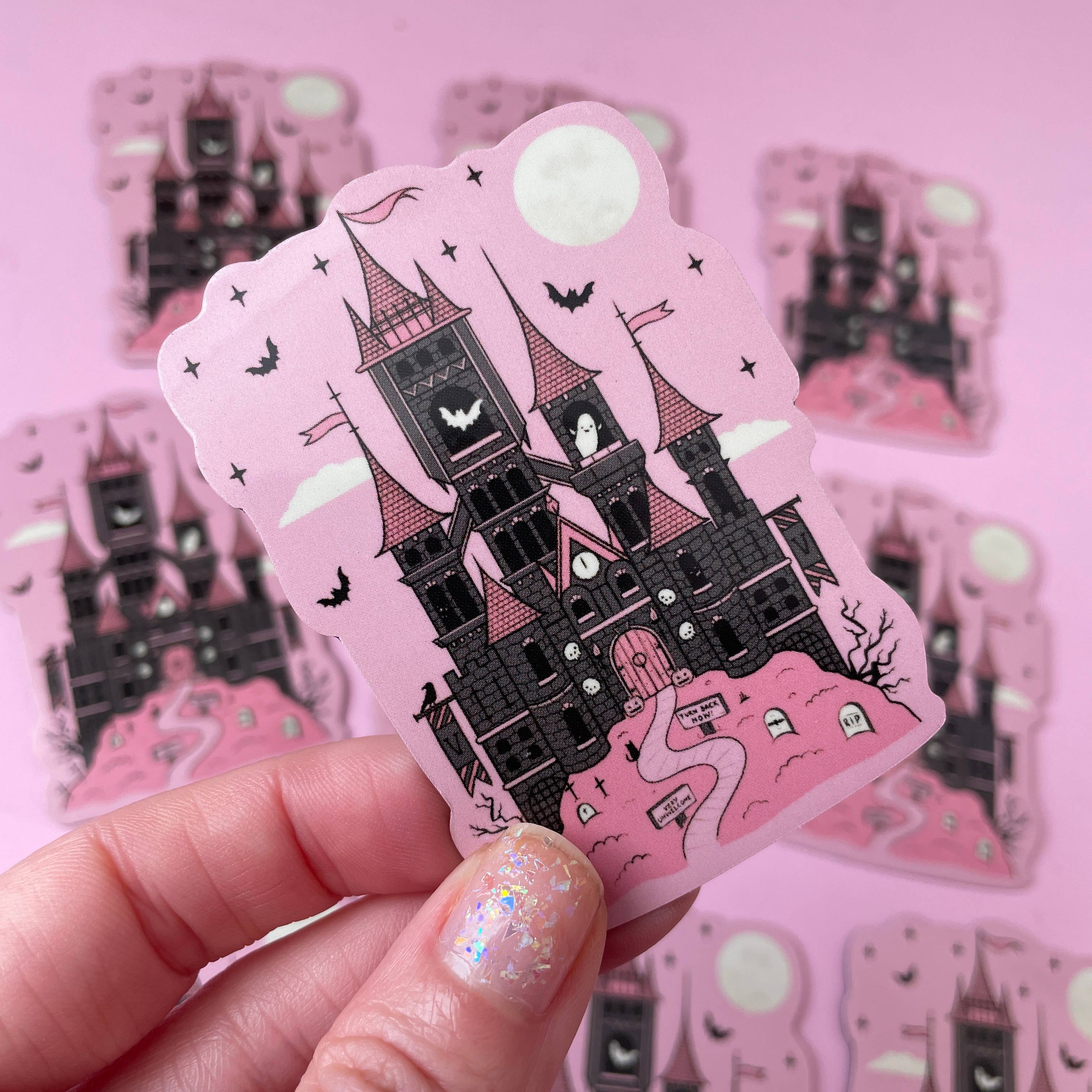 Wendy Stephens Art – wholesale Magnet – Vampire Castle Fridge Magnet0