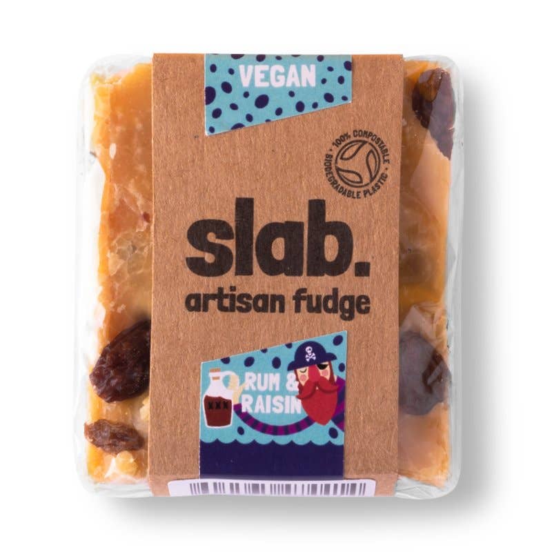Slab Artisan Fudge – wholesale Fudge – Rum & Raisin Fudge Slab - Vegan