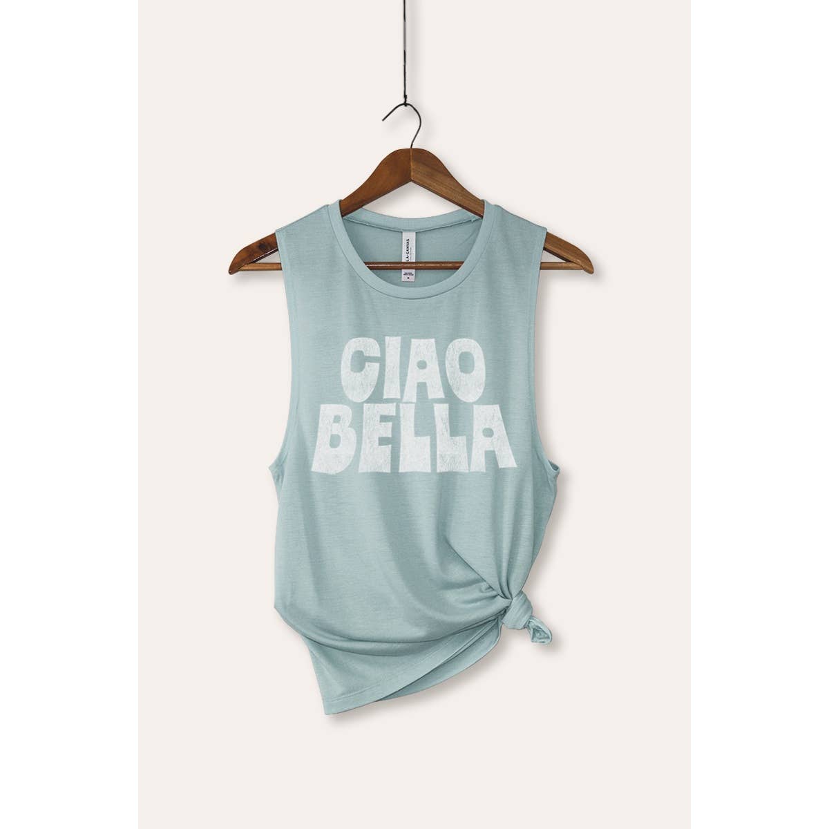 VINTAGE POINT USA - Wholesale Tank Top - Women's - CIAO BELLA TYPOGRAPHY BELLA CANVAS TANK TOP1