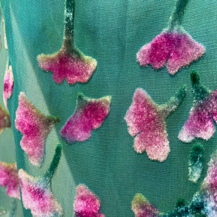 Sherit Levin Textiles - Wholesale Scarf - Women's - Devoré Silk velvet Hand Painted Floral Scarf6