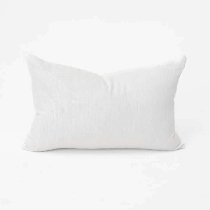 BHD HOME - Wholesale Lumbar pillow - Linen Plain White Lumbar Cushion 35 x 53cm
