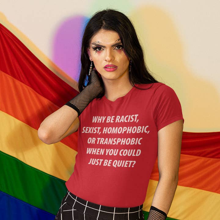 LimenDime Market – Großhandel T-Shirt mit Siebdruck – Damen – Why Be Racist Sexist Homophobes lässiges Damen-T-Shirt15