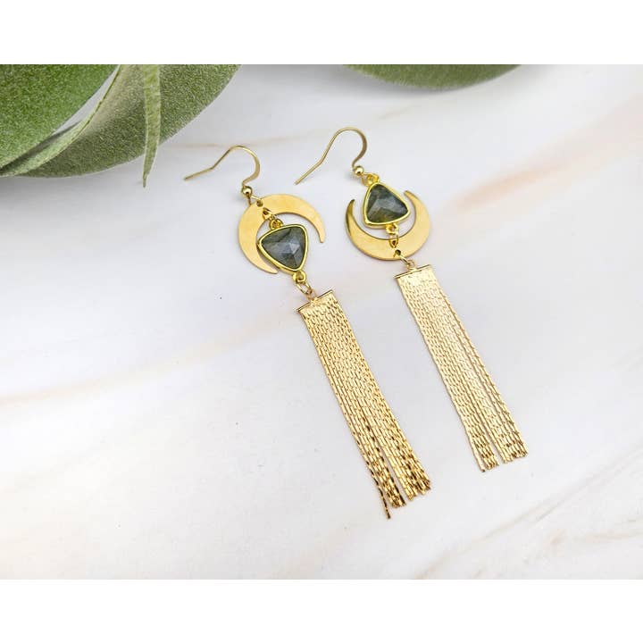 WonderLight Jewelry – wholesale Tofsörhängen – Halvmånens tofsörhängen - Labradorit/Transformation3