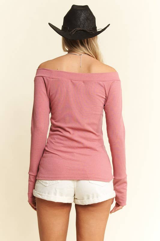 JADE BY JANE - Wholesale Knit Top - Women's - Solid Ribbed Off Shoulder Top9