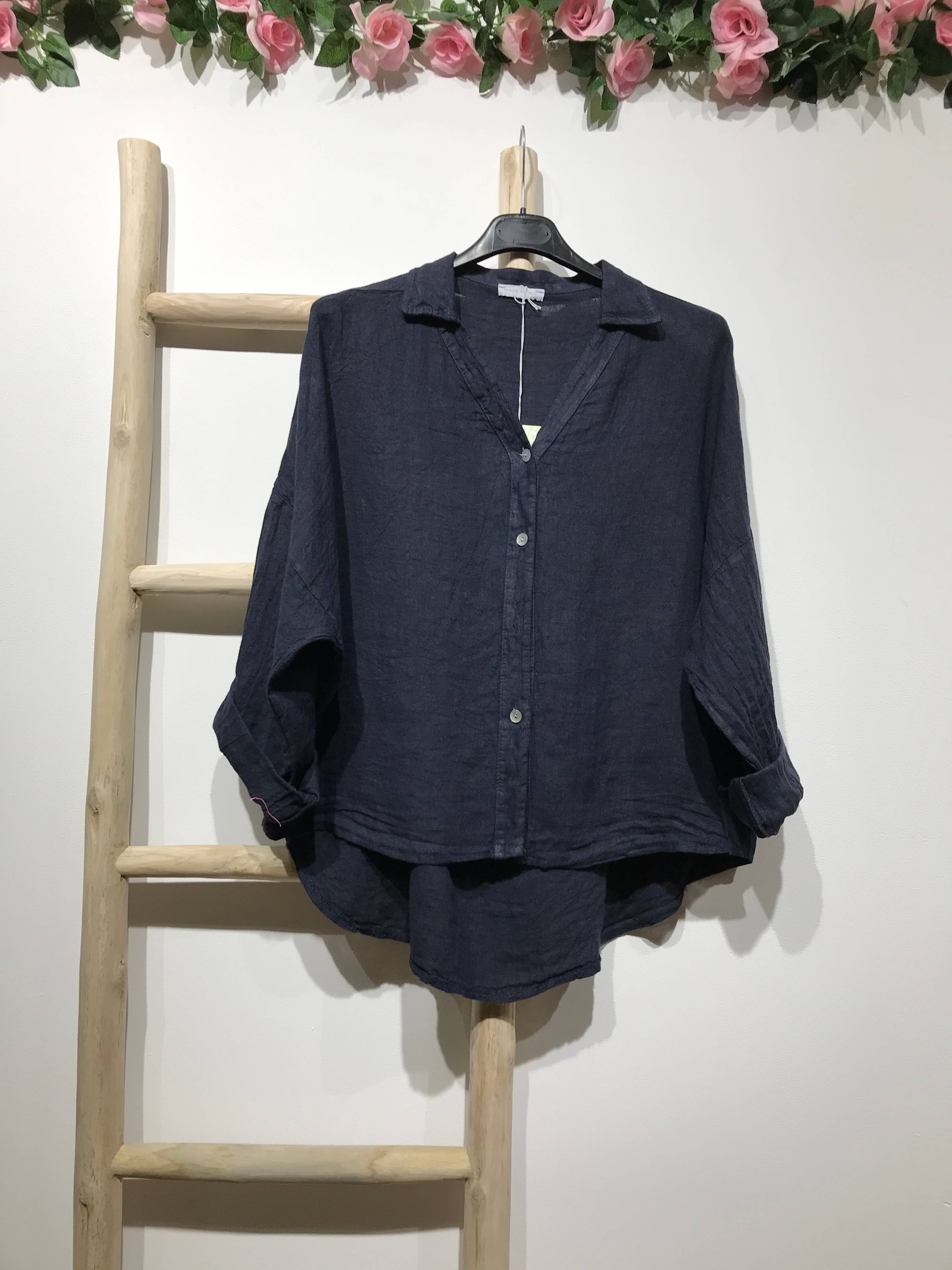 LINEN & COTTON HOUSE - Vente Chemise à col boutonné – femme - CHEMISE EN LIN. 48902 NINA59