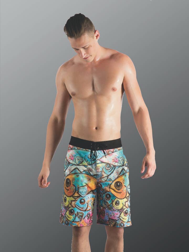 Beneath the surface swim trunks for wholesale by Karo Swimwear