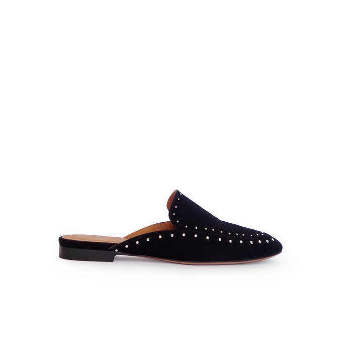 Mules Femininos de Couro Preto Marion por atacado de HIIMA