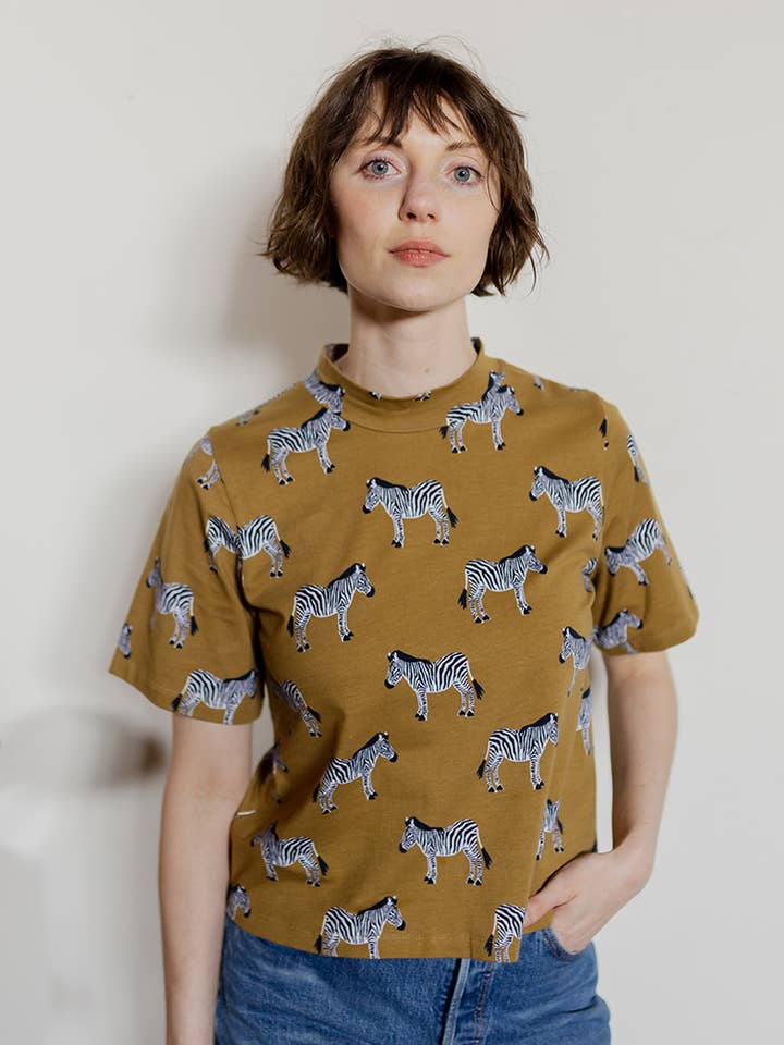 Mata Traders - Wholesale T-Shirt - Women's - Eve Top Zebra Green0