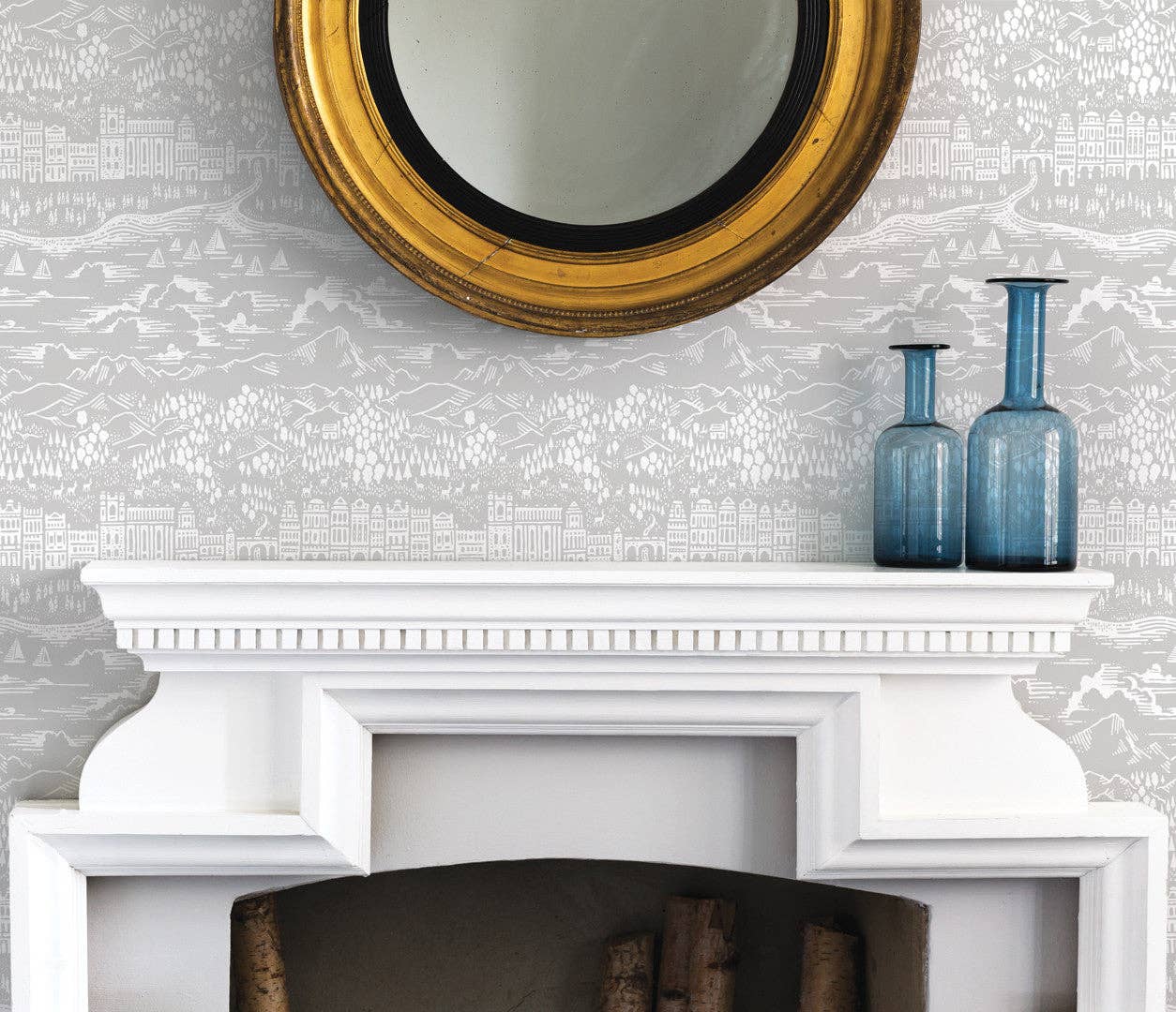 Province Town & Country Wallpaper in Natural Grey, 10m roll for wholesale on Faire3