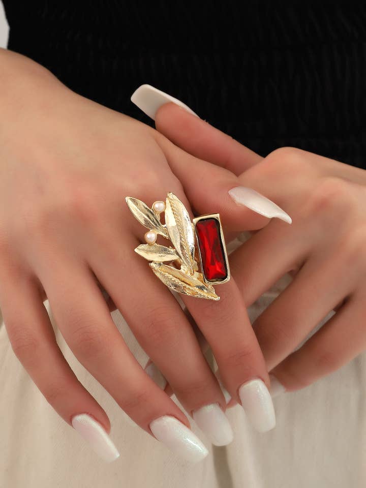 Gold Plated Stone Ring for wholesale by BUBU BY TEKIN SHOP