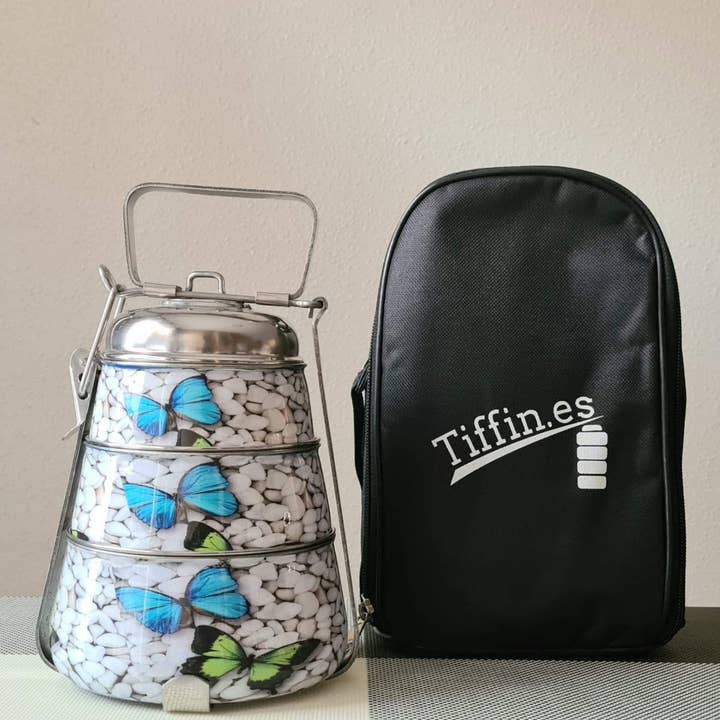 Butterfly 3-stöckiger Tiffin-Träger für Lebensmittel für den Großhandel von Tiffin Spain