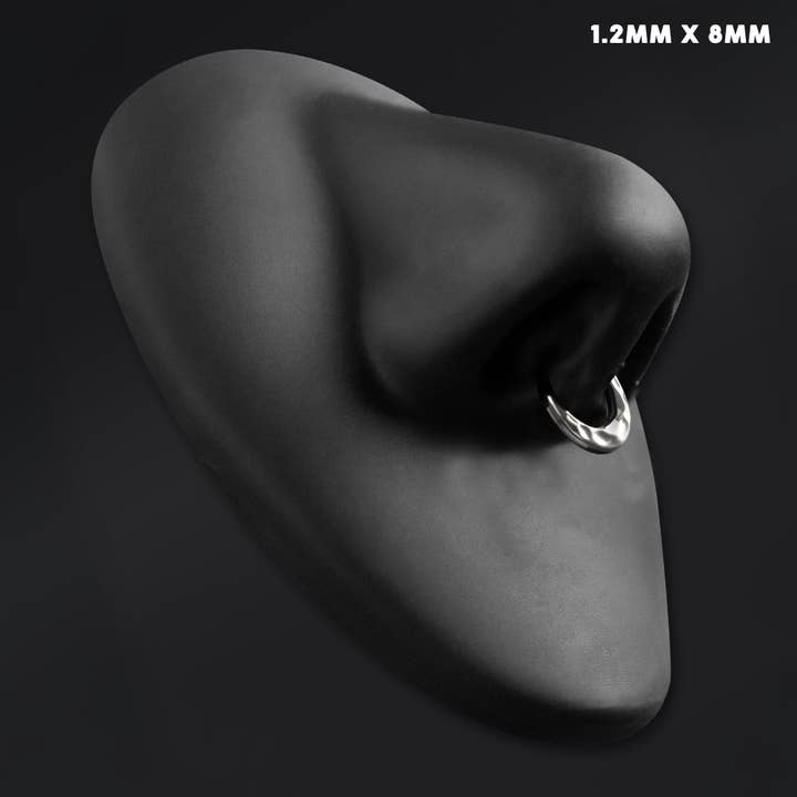 Custom Plugs – wholesale Nose ring – Silver Hammered Dome ASTM F136 Titanium Segment Clicker Septum Nose Ring2