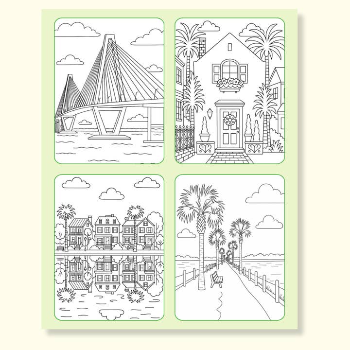 A Charleston Local - Wholesale Coloring & Activity Book - Adult - Charleston Coloring Book – Landmarks & Coastal Scenes2