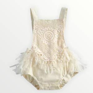 Boho Baby Girl Clothes Lace-up Knitted Sleeveless Rompers Jumpsuit