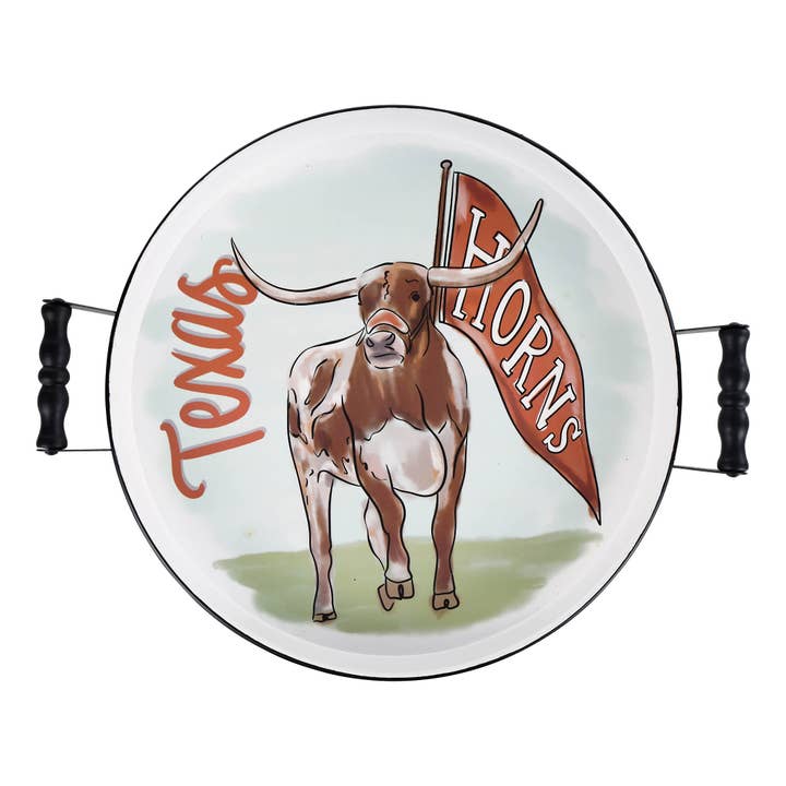Texas Mascot Enamel Tray for wholesale by Glory Haus