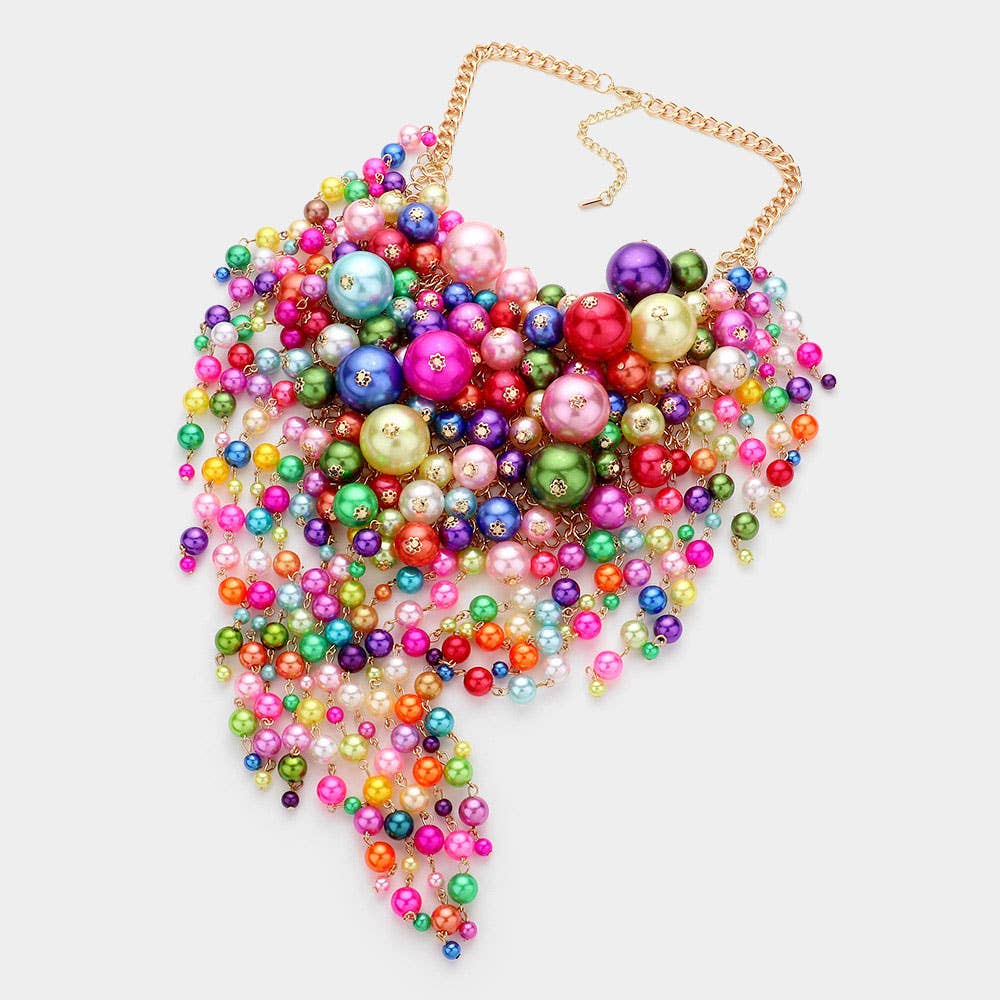 Sensibling Corp. - Wholesale Bib Necklace - Pearl Cluster Statement Necklace
21