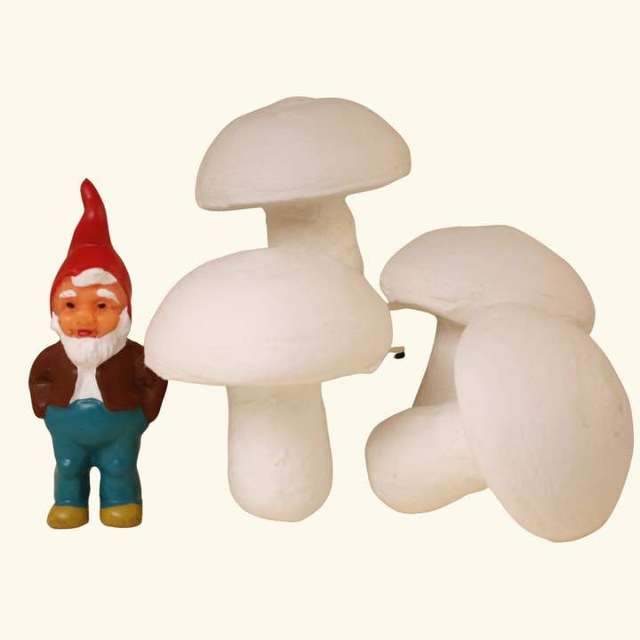 Funghetti, misura L, 3,8 cm, cotone filato bianco, 10 pezzi per la vendita all'ingrosso da parte di Meyer Imports