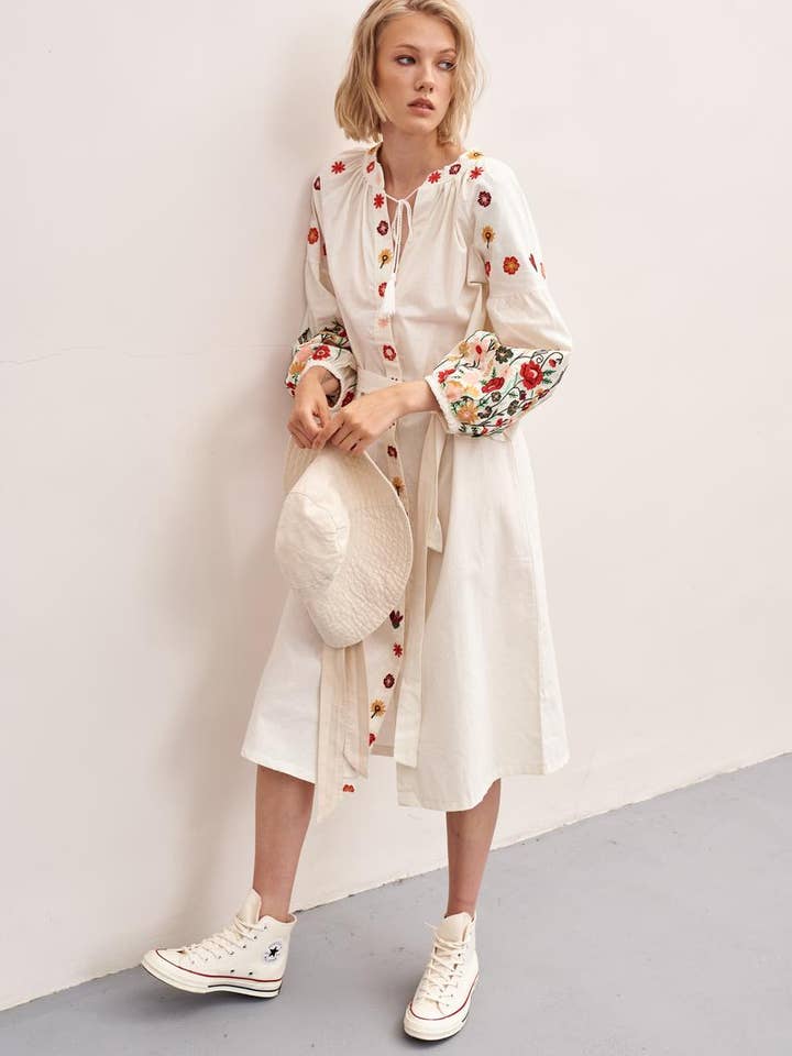 Handmade Originals Ukraine - Wholesale Dress – Women's - Embroidered Dress Spring Flowers3