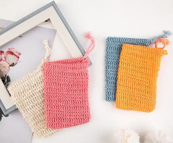 Eliza Soaps - Venta al por mayor Bolsita de jabón - Bolsa de jabón de sisal ecológica en rosa o naranja - Ahorradora de jabón2